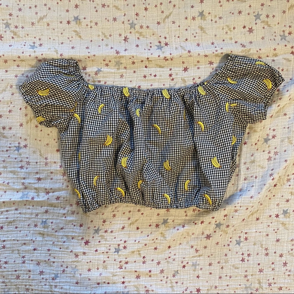 F21 Gingham Print Crop Top (M)